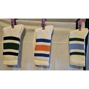 Three Pack Strips Retro Style Socks